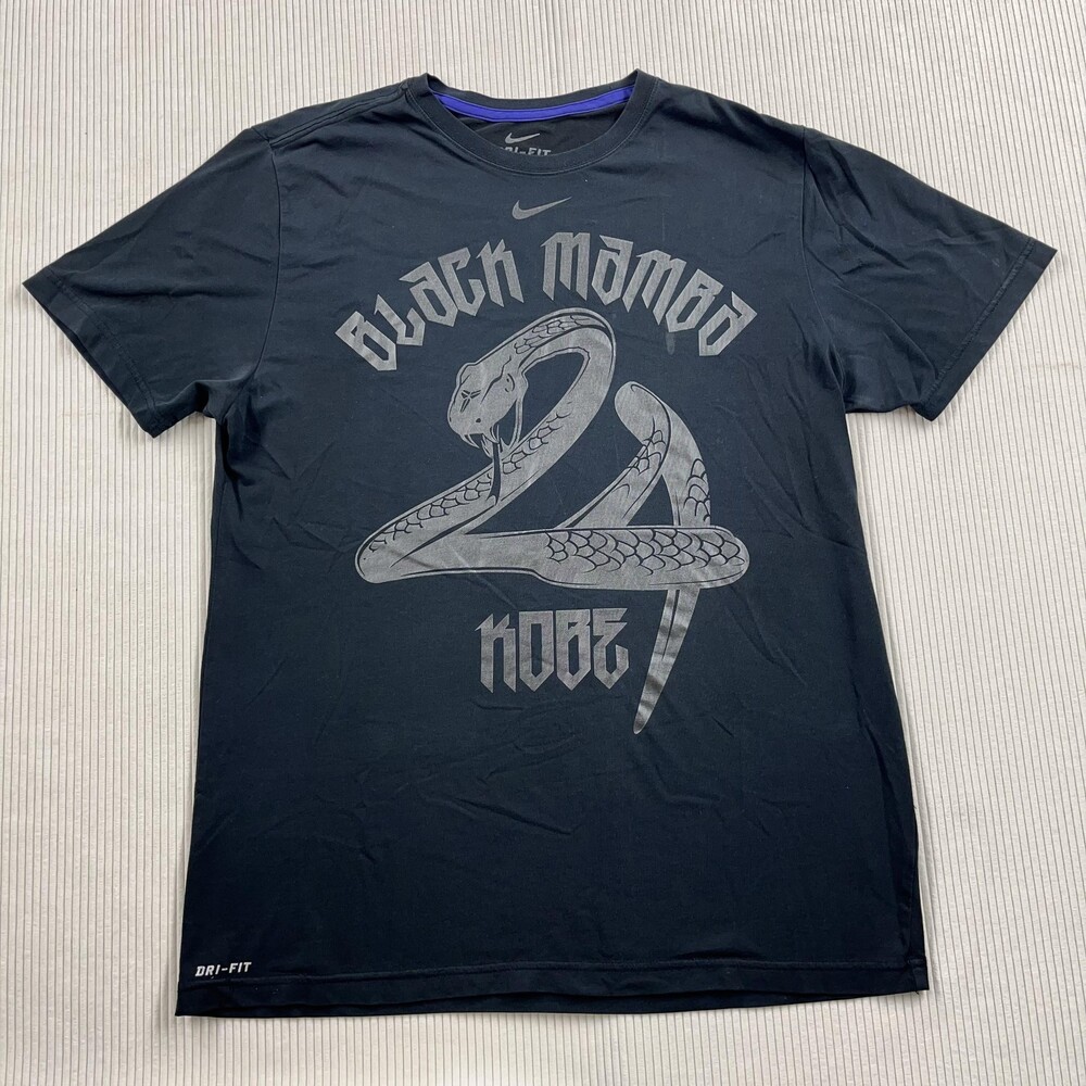 Nike Shirt Mens L Black Dri-FIT Black Mamba Kobe Graphic Tee Basketball Top